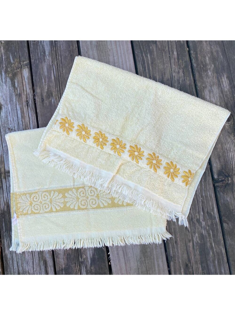 Vintage 1970s yellow Canon hand towels